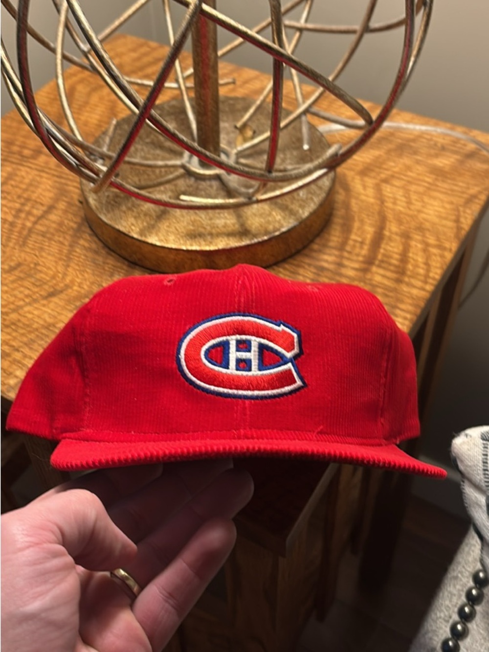 NHL Red Montreal Canadiens Corduroy Hat